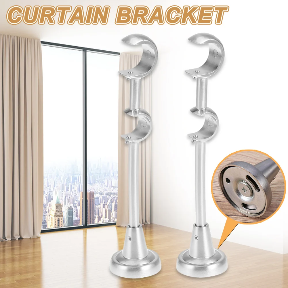 20mm/25mm Double Curtain Rod Brackets Drapery Pole Holder Heavy Duty