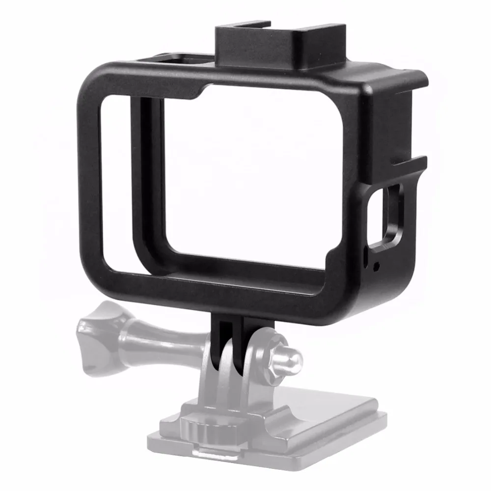 Алюминиевая защитная рамка для камеры для GoPro Hero 8, черный металлический корпус, чехол с креплением для холодного башмака