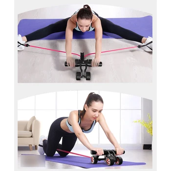 

Power Roller Multifunctional Household Gym Fitness Equipment Abdominal Muscle Four Wheels for Men Women (Black)