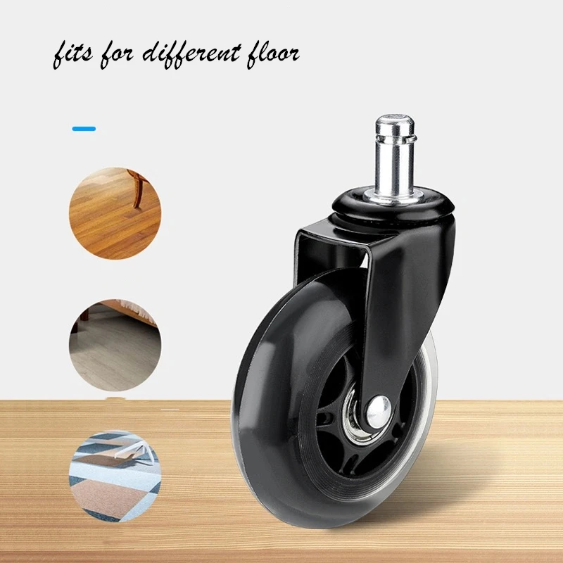 Rodas de cadeira de escritório 5 peças, estilo rollerblade roda castor substituição macio seguro rollers ferragens móveis 2.5 polegadas-2
