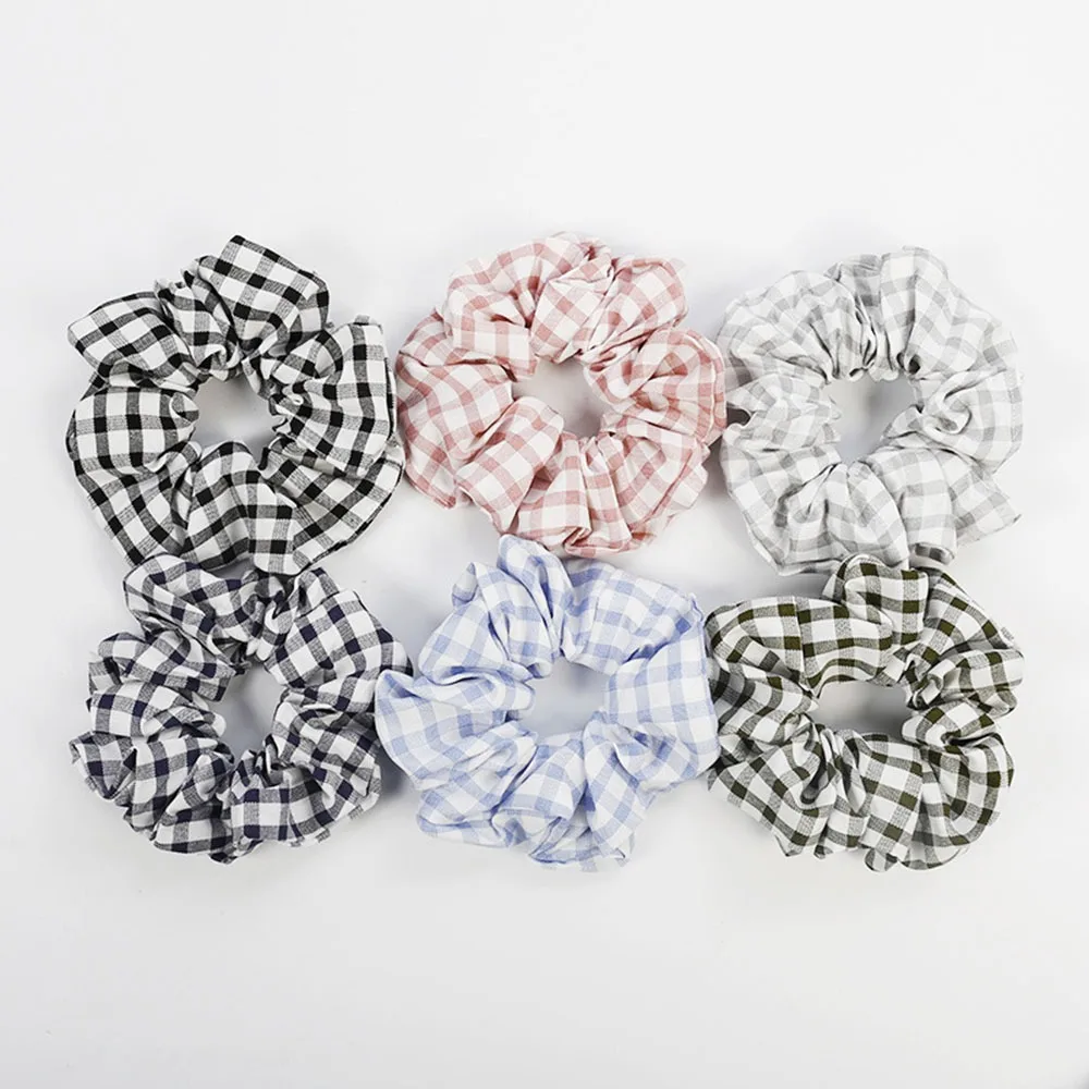 

Fashion Printed Plaid Ponytail Holder Scrunchies Ring Elastic Hair Tie Hair Holder Rope for Women Hair Accessories