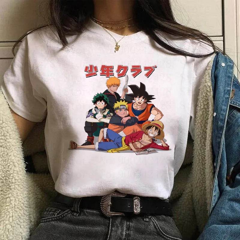 

Fashion Anime Tshirt Woman Super Dragon Ball Z Super Son Goku DBZ Female Harajuku Kawaii Cartoon Pattern Hip Hop Street Tee Tops