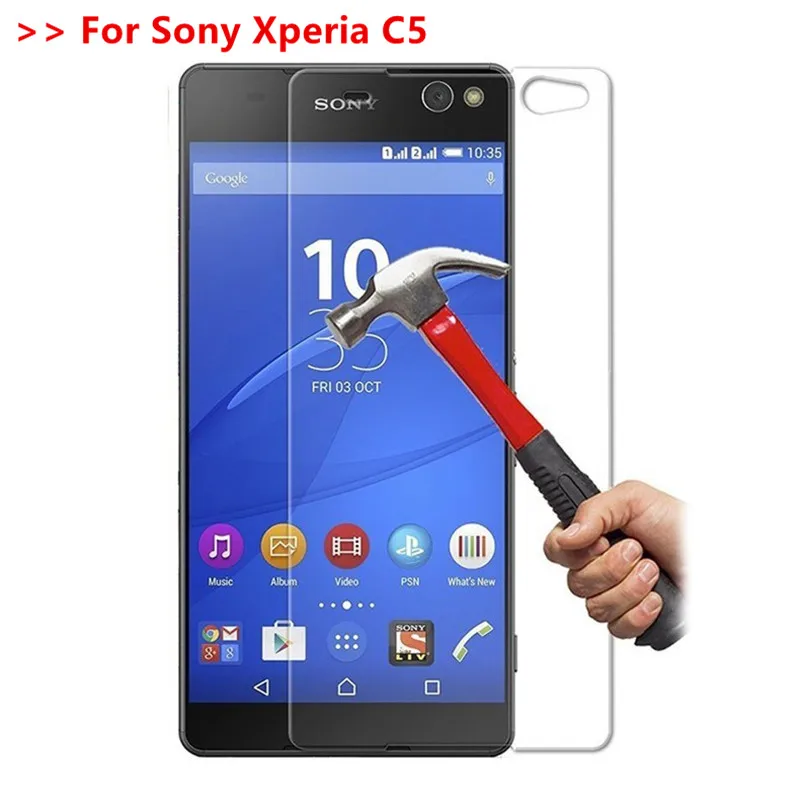 Защитное стекло закаленное 9H 2.5D для sony xperia C5 Ultra E5506 LTE E5553 E5533|Защитные стёкла и