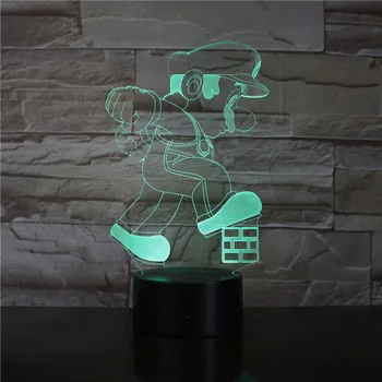 

Cartoon Cute Super Mario Action 3D LED RGB Touch Night Light Figure 7 Color Changing Teen Room Decor Friends Gift Kid Toy 3396