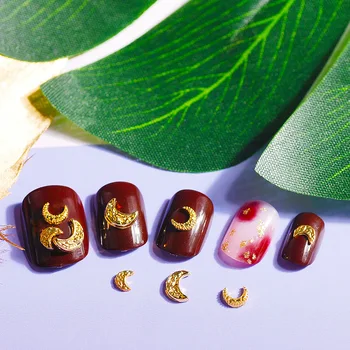 

Popular Style 3 Kinds of Decorative Pattern Solid Moon 100 Manicure Alloy Metal Rivet Decorations Manicure Supplies
