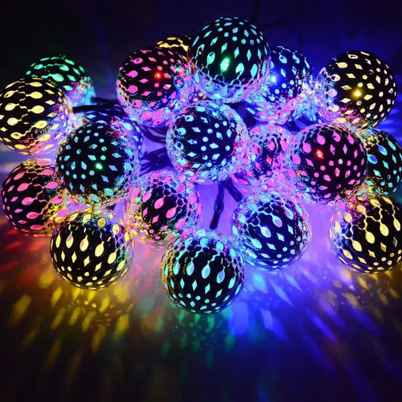 Шар в марокканском стиле гирлянды 4.9ft 10LED, отличный подарок на свадьбу, Рождество или ко Дню Святого Валентина