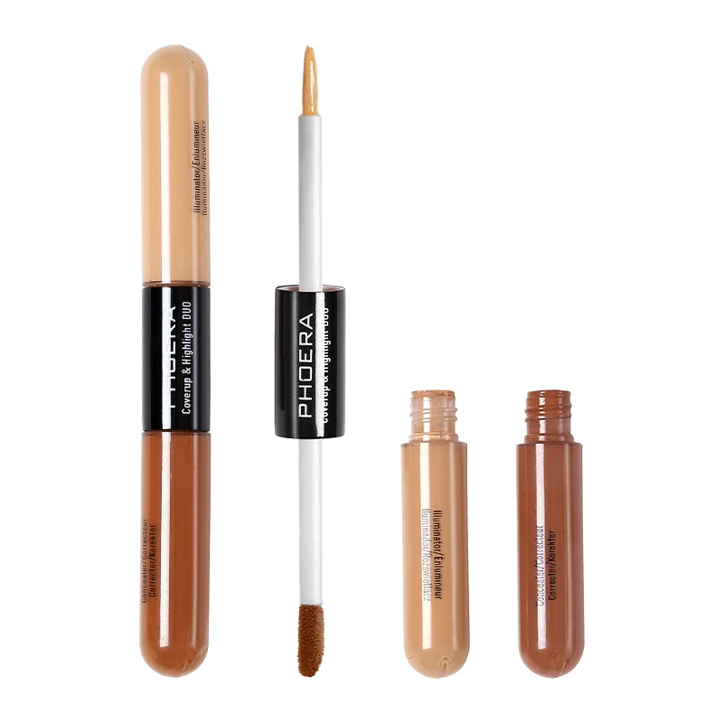 

PHOERA High-gloss double-head concealer lasting waterproof Moisturizing Whitening Brighten Shade Foundation Liquid HotSale TSLM1