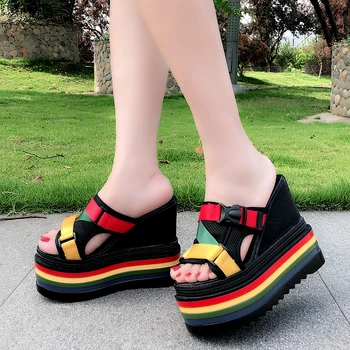 

Summer fashion wear women's slippers 2020 new wild super high with 15CM platform slippers