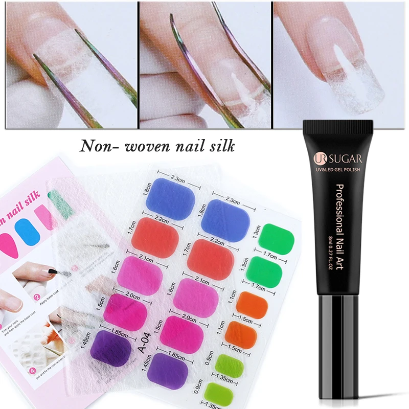 

Fiber Glass Extension Nail Acrylic Form Glassfiber Non-Wonven Nail Silk White Adhesive Soak Off Jelly Quick Building UV Gel