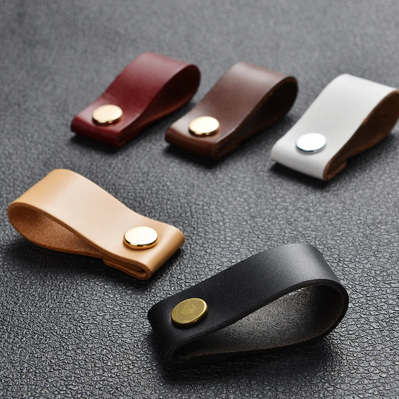 

Pure Leather Square Head Furniture Cabinet Handle Knob for Kitchen Cupboard