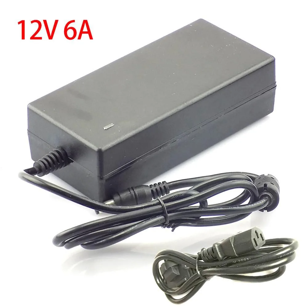 Светодиодный адаптер питания зарядное устройство AC DC 240V 12V 3A 4A 5A 6A 8A US EU Plug 5,5mm x 2,5mm драйвер адаптер для светодиодной ленты Лампа - Цвет: 12V 6A