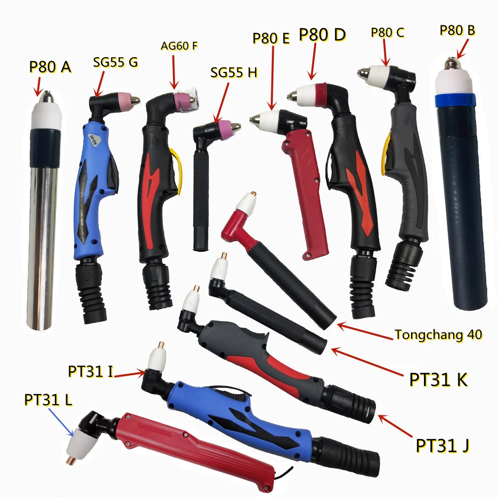 Professional P80/pt31/ag60 Torch Plasma Cutting Torch Pilot Arc Hf Plasma Cutter For Air Cooled