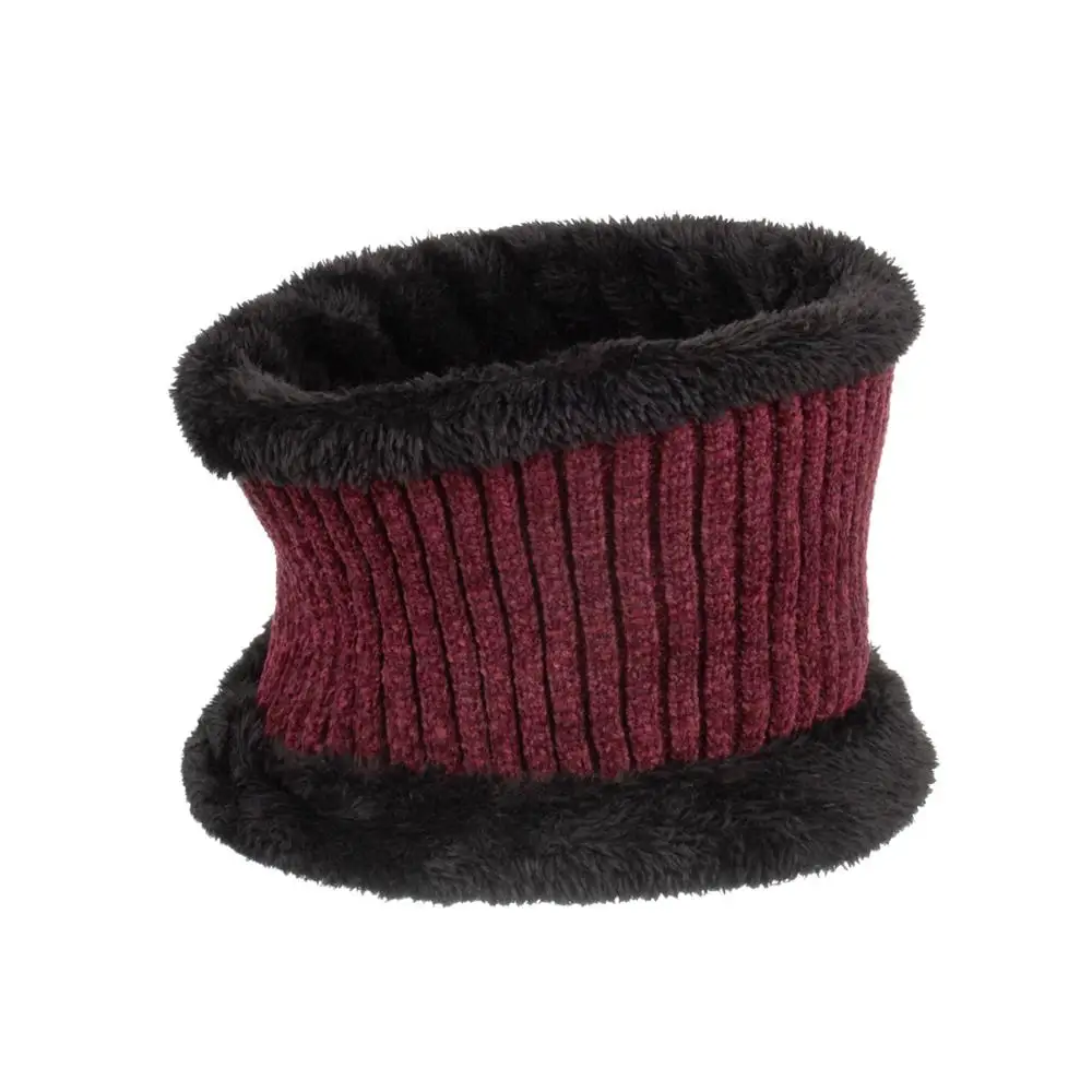 Burgundy Scarf Joymay новые зимние шапочки Neack теплый набор унисекс Простой теплый мягкий шарф череп вязаная шапка шапки Touca Gorro шапка s WM127 - Цвет: Burgundy Scarf