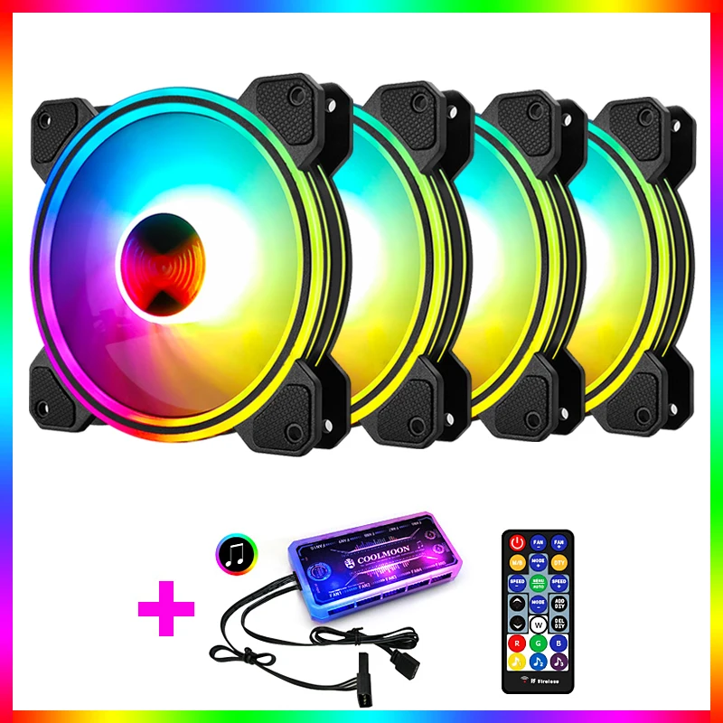 

Coolmoon AURA SYNC Cooler Fans Computer Fan Cooling 120mm Case Fan PC Case Cooler RGB Cooling Computer Fans For Computer PC