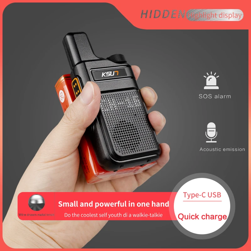 Детская двухсторонняя рация KSUN M6 Mini с USB Портативная радиостанция HF 400-470 МГц 16