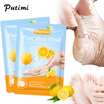 

Putimi 2pair Foot Exfoliating Mask for Legs Moisturizing Mask Peeling Remove Dead Skin Feet Mask Cuticles Removal Pedicure Socks