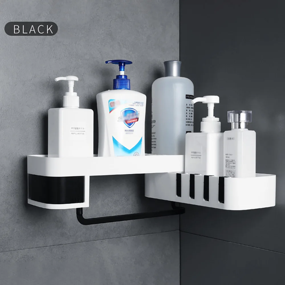 

1 Pcs Corner Shower Shelf Bathroom Shampoo Shower Shelf Holder Kitchen Nail-Free Storage Rack Organizer Wall Mounted Rack