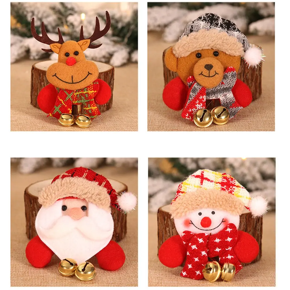 Christmas Decorations Glowing Hanging Bell Brooch Badge Old Man Snow Deer Bear Christmas Gift Child Gift
