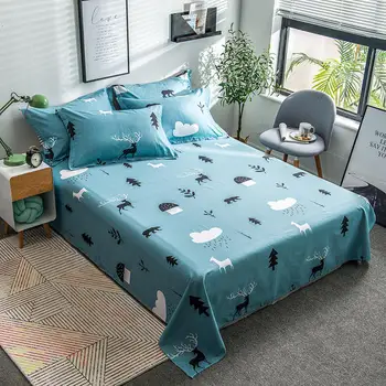 

100% Cotton Bed Sheets Single Double Flat Sheet Twin Full Queen King Size Mattress Cover Protector sabanas Free Shipping