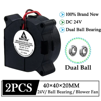 

2Pcs/Lot Gdstime DC 24V 40mm 40mmx40mmx20mm Dual Ball Bearing 3D Printer Cooling Fan 4cm 4020B Turbo Blower Cooler Fan