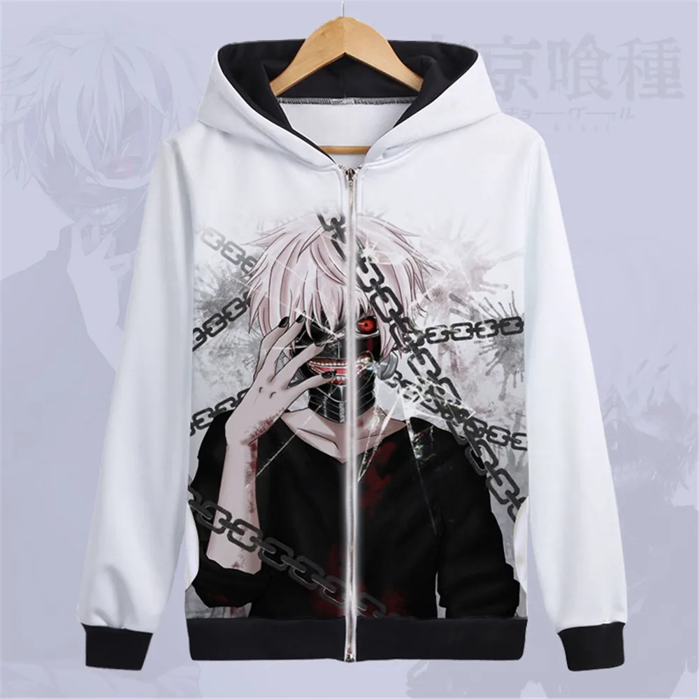 Style17 Токийский Гуль Kaneki Ken, костюмы для косплея для мужчин, wo, мужские толстовки с героями мультфильмов, Повседневная джинсовая куртка, рваные белые плотные топы с модным принтом - Цвет: Style17