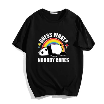 

Guess What Nobody Cares Panda Print T Shirt Hipster Funny Cotton Women T-shirt Lady Young Girl Tee Tops 5 Colors Drop Ship Gift