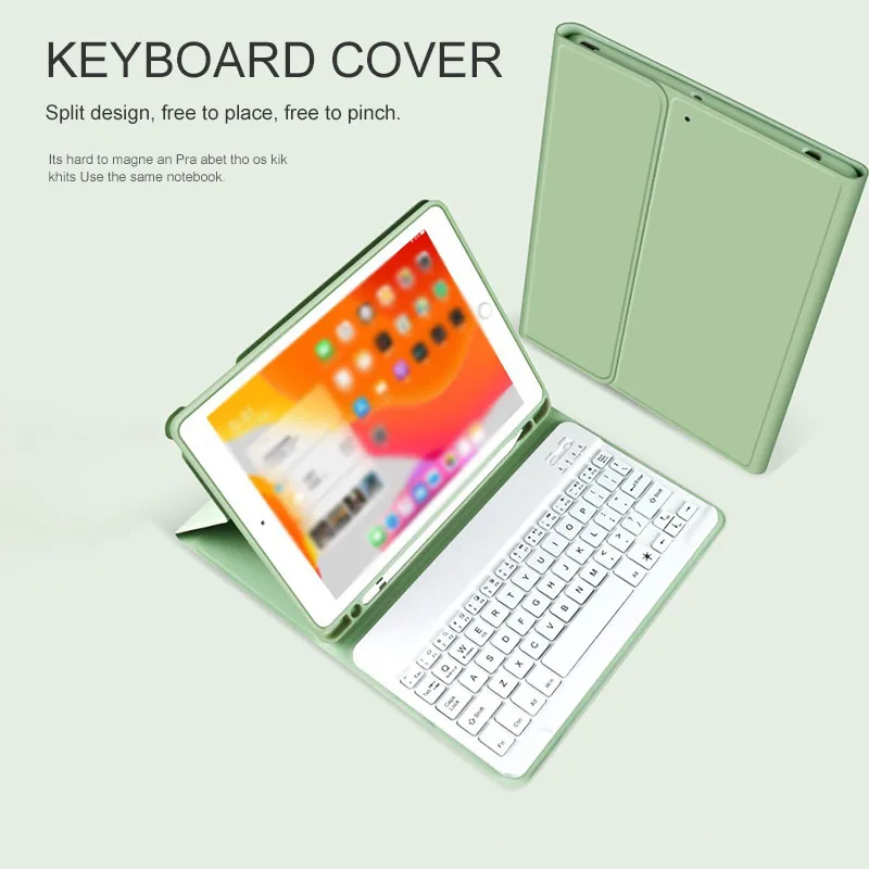 Чехол с беспроводной клавиатурой и Bluetooth для IPad 2019 держателем карандашей умные