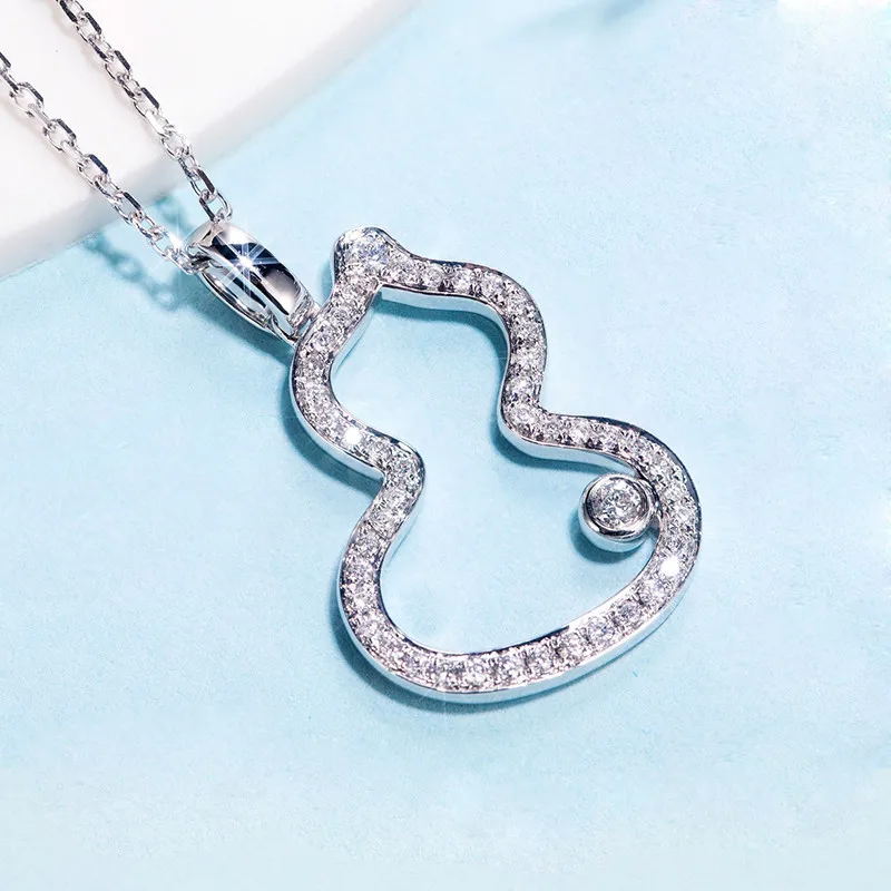Silver UQBing, модные, 925 пробы, серебряные, циркониевые, пустотелые, Тыквенные подвески, ожерелья на цепочке, ювелирные изделия, воротник, Colar de Plata - Окраска металла: Silver