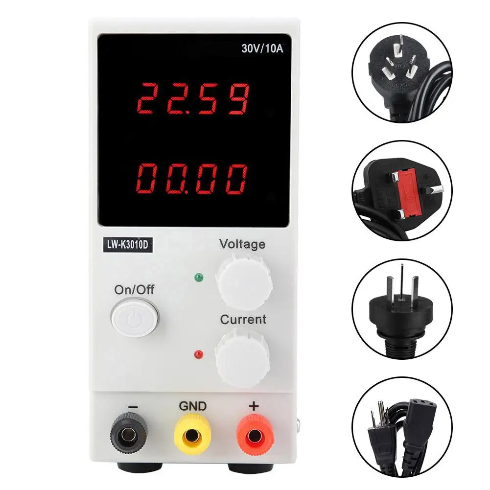 LW-K3010D Высокая точность переключения регулируется Питание 30 V/10A 4-разрядный профессиональный Электрический Импульсный источник Питание инструмент