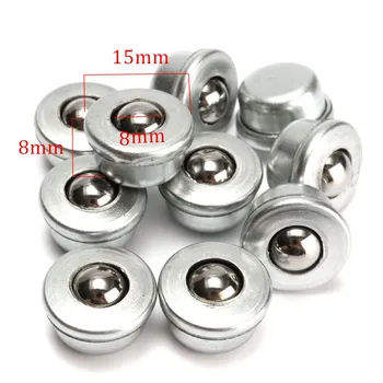 

10Pcs 8mm CY-8H Metal Sliver Ball Transfer Bearing Unit Conveyor Roller Wheels Small Flat Round Eye Wheel Conveying Ball