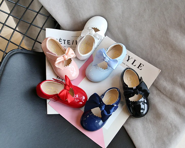 Baby Girls Shoes Patent Leather Princes Shoes Big Bow Mary Janes Party Shoes For Kids Dress Shoe  Autumn Spring Child Baby children's sandals near me