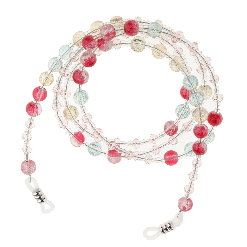 Beaded Eyeglass Sun Glasses Cord Eye Glasses Holder Spectacles Necklace Sunglass Reading Glasse Neck Strap Chain - Pink