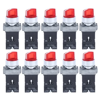 

10Pcs BERM Button Switches Normally Open 2 Level with Light Knob Switch BEM XB2 01XD/21