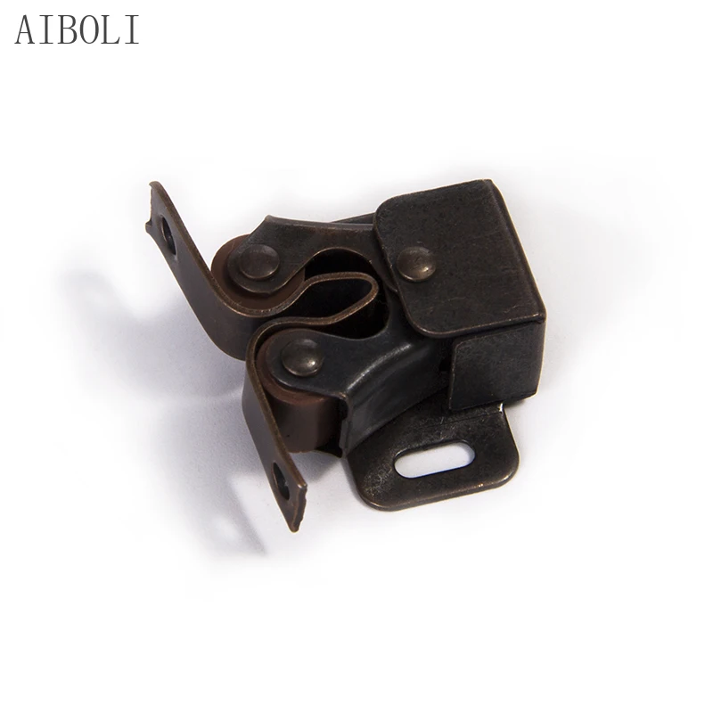 Furniture Door Stoppers Cupboard Cabinet Door Roller Latch Twin Double Catches with Striker and Screws