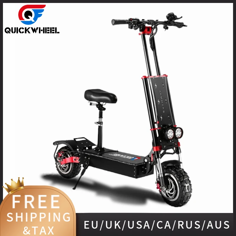 Quickwheel Cheaper Price High Speed Electric Scooter Sale Motor 60V 38AH 43Ah 6000w Motorcycle With Pedals Disc Brake | Спорт и