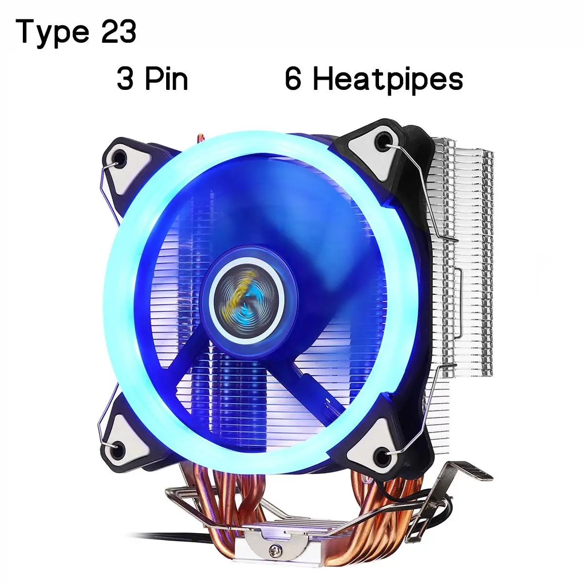 Процессор охлаждающий вентилятор радиатора 2/4/6 Медь с тепловым стержнем heat pipe 3/4Pin RGB Вентилятор Кулер для Intel 775/1150/1151/1155/1156/1366 и AMD все платформы