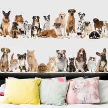 Творческая модель Kitty собака плинтус наклейки на стену прикроватная тумбочка для спальни украшения фона мультфильм самоклеющиеся водонепроницаемый клей