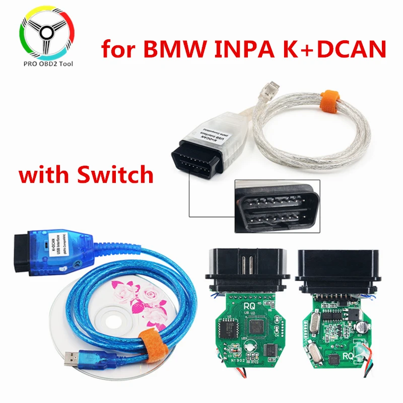Диагностический кабель OBDII для BMW INPA K DCAN Switch inpa USB интерфейс 20-контактный OBD2