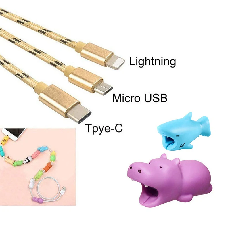 

Lovely Cartoon Cable Protector For iPhone Android ipad USB Charging Data Line Cord Protector Case Cable Winder Cover