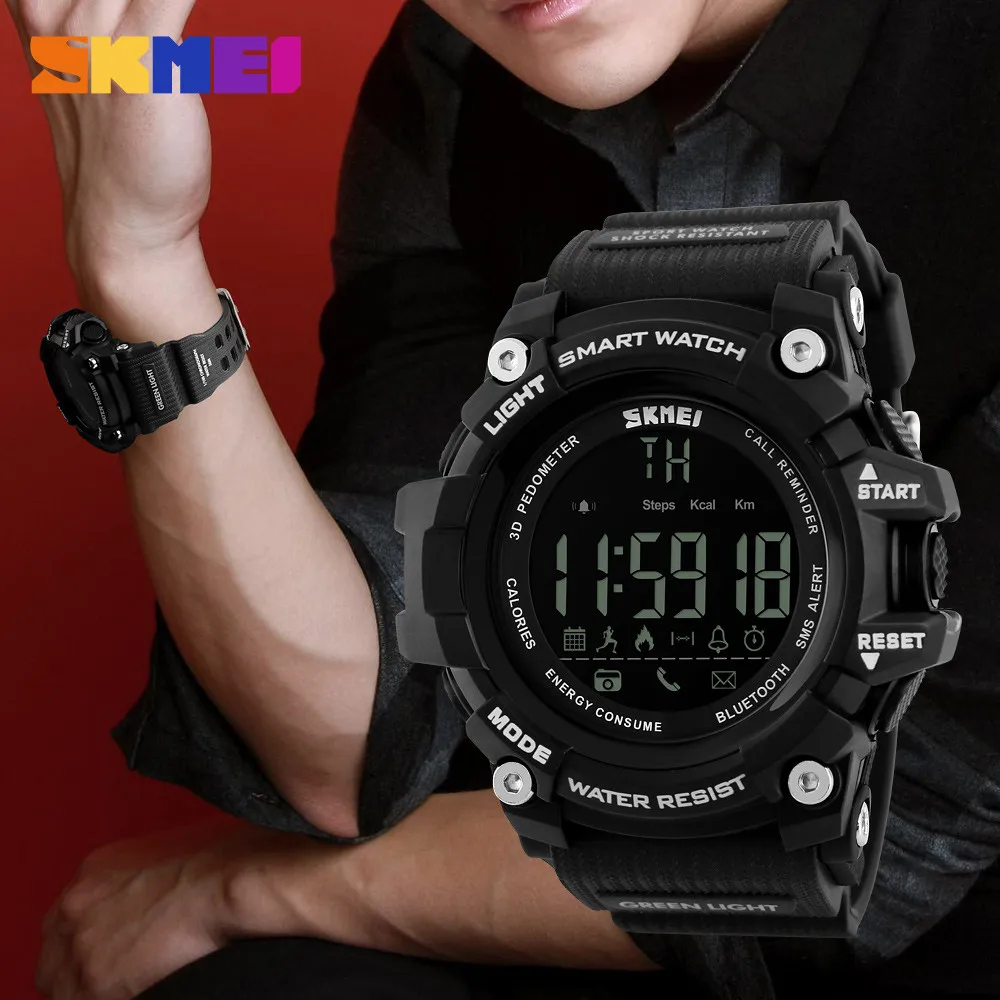 SKMEI Топ бренд класса люкс Смарт часы для мужчин Bluetooth спортивные Smartwatch женщин Фитнес браслет наручные часы для Android Ios Android