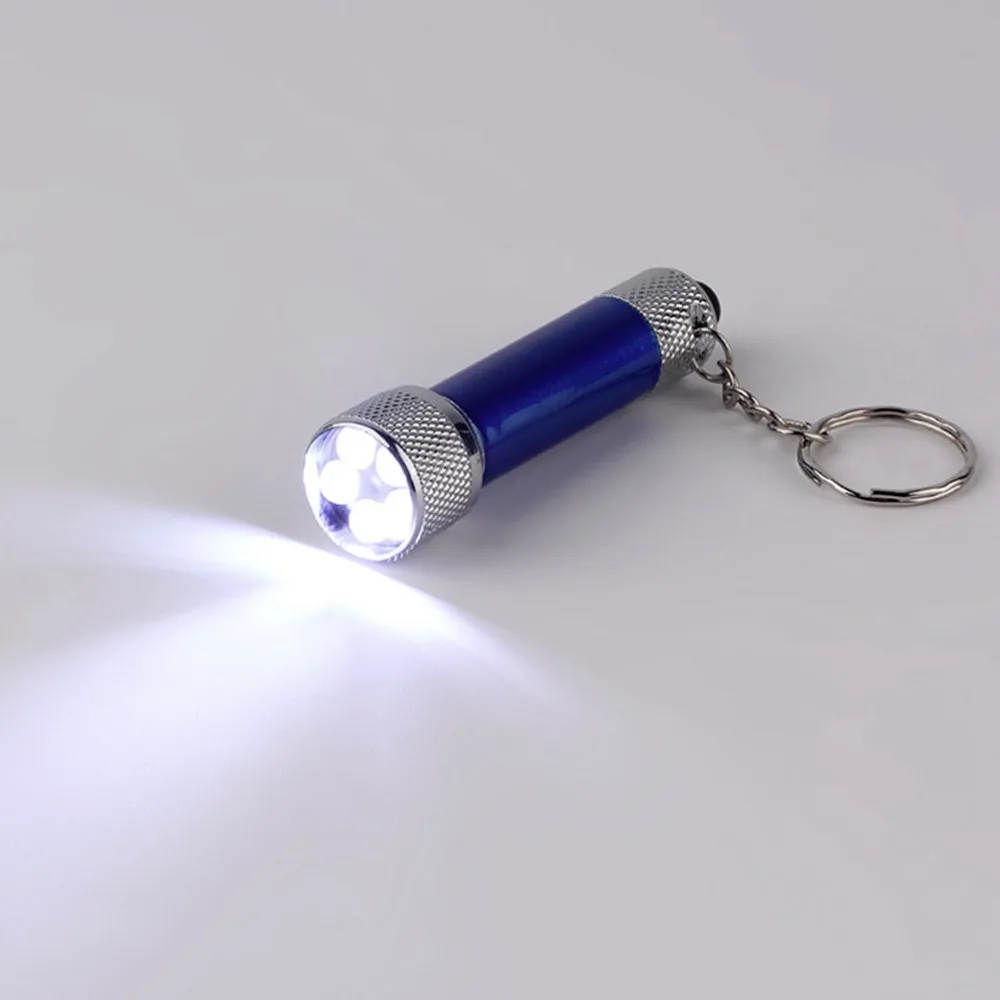 

5 LED Mini Flashlight Torch Key Chain Key Ring Blue New
