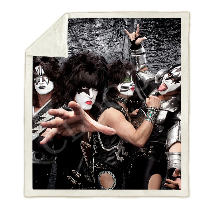 Модный диван для путешествий, молодежное постельное белье, плед s Rock Kiss Band, 3D принт, мультяшное одеяло s, покрывало для плюшевого одеяла, квилт для софы - Цвет: Blanket 10