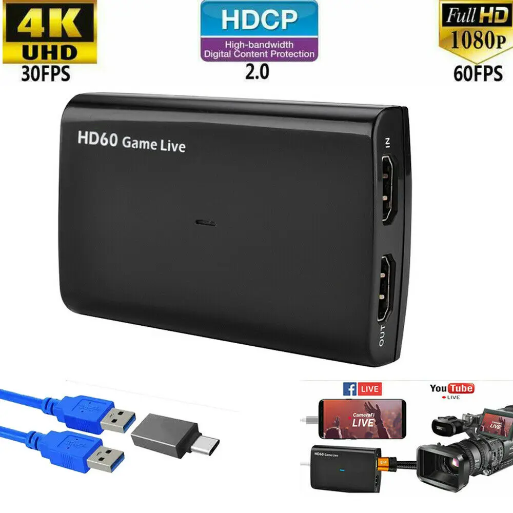 Новая замена для PS3 PS4 Xbox TV BOX прямая трансляция HD карта захвата видео USB 3 0 Mic 1080P