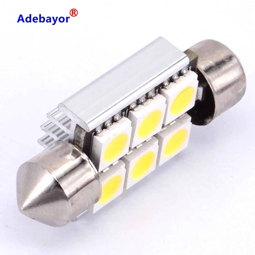 200 шт. 36 мм C5W C10W CANBUS без ошибок фонасветильник 6 SMD 5050 Светодиодный Светодиодная