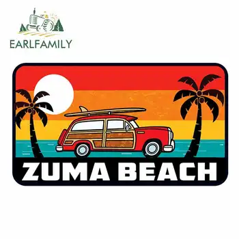 

EARLFAMILY 13cm x 7.5m Car Stickers and Decals Bumper Laptop for Zuma Beach California Surf Malibu Graphics Car Accessories