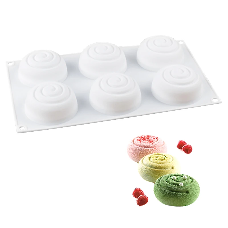 3D Round Whirlpool Silicone Soap Mousse Cake Mold Food Grade Silicone Molds for Swirl Soap Making DIY Handmade Soap Candle Craft