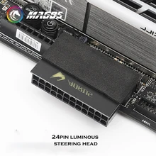 Computador m/b atx fonte de alimentação 24pin adaptador conector de 90 graus, cabeça direção diy mod montagem acessórios fiação artefato