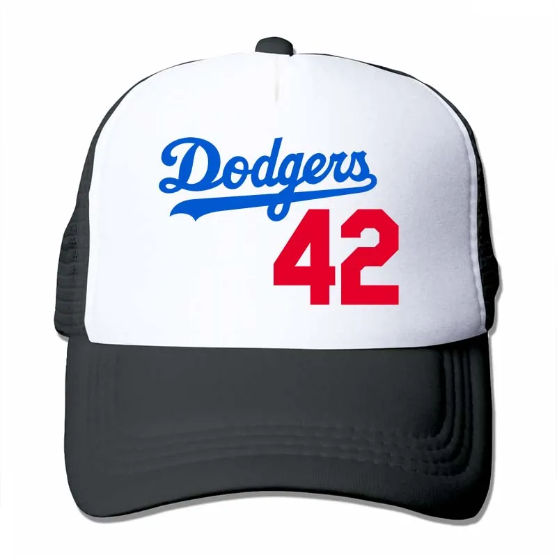 Dodgers 42 бейсбольная кепка для мужчин и женщин, Кепка-Дальнобойщик, модная Регулируемая Кепка - Цвет: 4-Black
