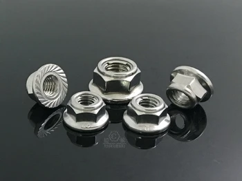 

100pcs/lot DIN6927 Stainless steel metal lock nut with flange M5 M6 M8 M10