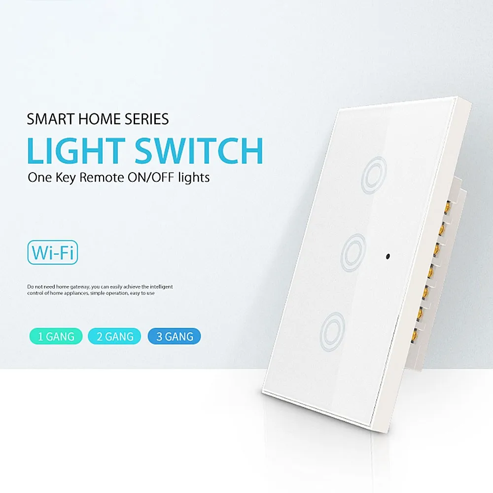 ZUCZUG Smart Light Switch Touch Switch Compatible With Wifi Alexa Google Home Smart Switch LED Light Wall Touch Switch White